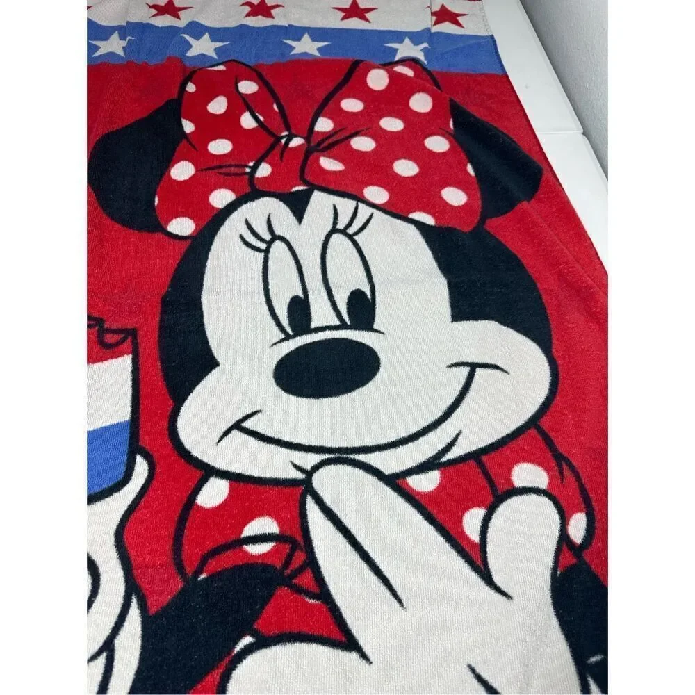 2015 Kohls/Disney Jumping Beans Beach Towel Mickey Mouse American Flag 26” X 53”